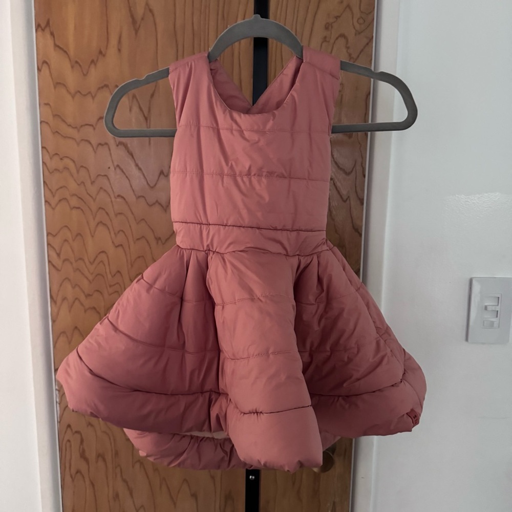 Omamimini Blush Quilted Nylon Pinafore Dress size 4T